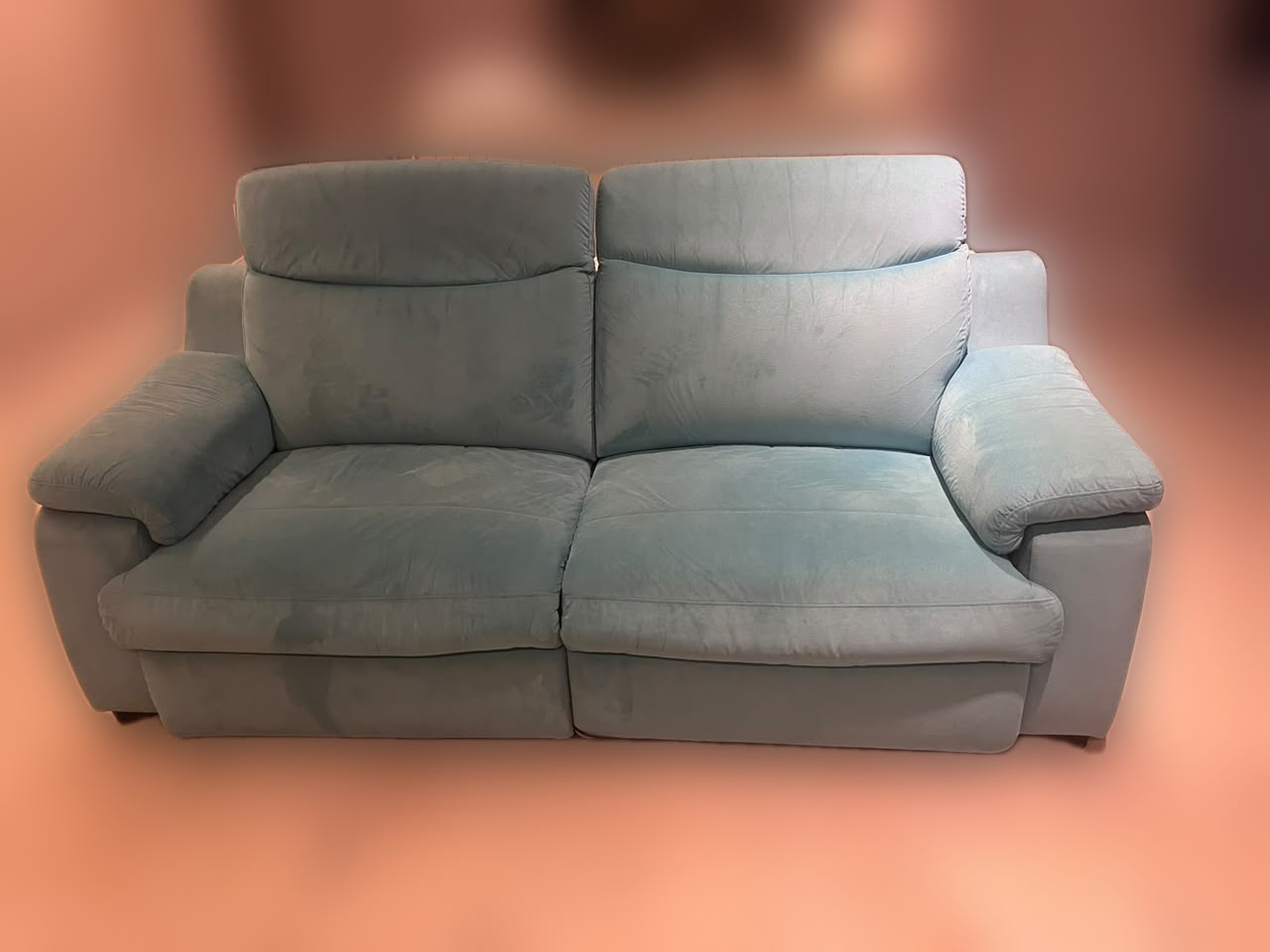 Sofá Plenitude Yens Retrátil Elétrico 2 Módulos Suede Azul — foto 4 de 4