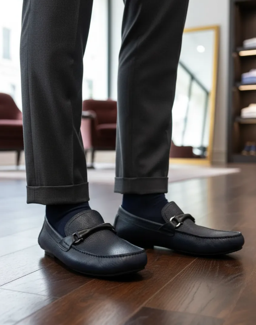 Loafer Salvatore Ferragamo Gancini Couro Preto Mocassim 40 BR