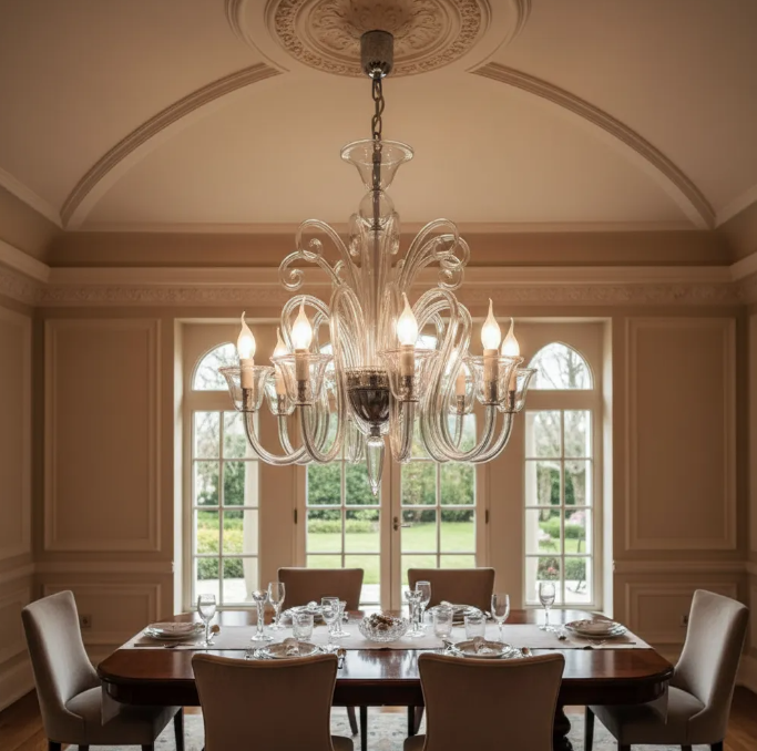 Lustre de Cristal Transparente Punto Luce